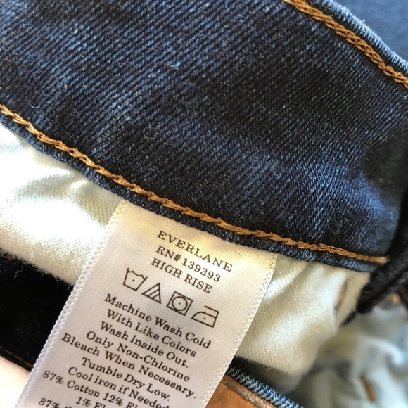 EVERLANE 90s High Waist Dark Wash Stretch Denim Ankle Cropped Skinny Jeans 25 - Picture 13 of 13